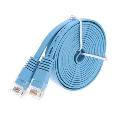 MarginMart 10ft 3M Cat6 Flat Ethernet Cable 10 Feet 3 Meters Gigabit LAN Network Cable RJ45 High Speed Patch Cord for Xbox PS4 PS3 Modem Router LAN Switch Compatible Cat5eCat6 Network Blue