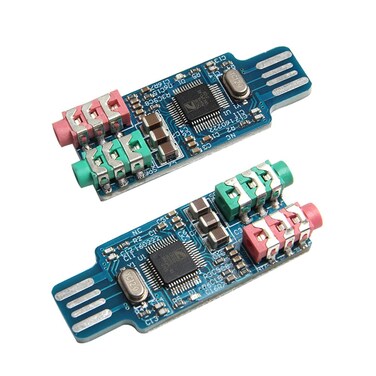 Acxico 2 Pcs CM108 USB Drive Free USB Sound Card Laptop Computer External Sound Card Module k