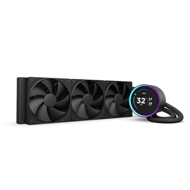NZXT Kraken Elite 360  AIO CPU Liquid Cooler  360mm Radiator  3 x F120P Fans  Customizable 272 IPS LCD Turbine Pump  Intel LGA 1700 1200115X 1851  AMD AM5 AM4  Black