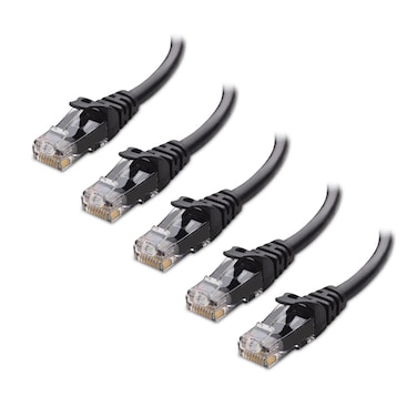 Cable Matters 10Gbps 5Pack Snagless Short Cat 6 Ethernet Cable 2 ft Cat 6 Cable Cat6 Cable Internet Cable Network Cable in White