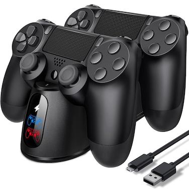 PS4 Controller Charger Station PS4 Charger PS4 Charging Station for PlayStation 4 Dualshock 4 Controller Upgraded PS4 Charging Dock Station with 18H FastCharging for PlayStation 4 Controllers
