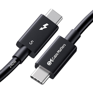 Cable Matters Intel Certified 80Gbps Thunderbolt 5 Cable with up to 120Gbps Bandwidth Boost and 240W Charging in Black  1m  33ft Compatible with Thunderbolt 4 USB 4 and USBC