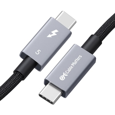 Cable Matters Intel Certified 80Gbps Premium Braided Thunderbolt 5 with up to 120Gbps Bandwidth Boost and 240W Charging in Black 05m  16ft Compatible with Thunderbolt 43 USB4 and USBC