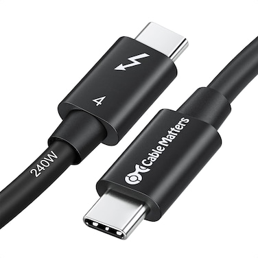 Cable Matters Intel Certified 40Gbps Thunderbolt 4 Cable 1 m with 8K Video and 240W Charging  1m  Backwards Compatible with USB4 Thunderbolt 3 Cable and USB C