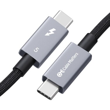 Cable Matters Intel Certified 80Gbps Premium Braided Thunderbolt 5 Cable with up to 120Gbps Bandwidth Boost and 240W Charging in Black  1m  33ft Compatible with Thunderbolt 43 USB4 and USBC
