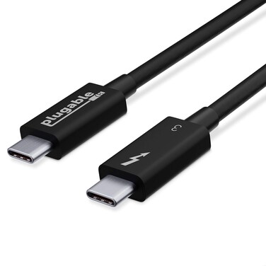 Plugable Thunderbolt 3 Cable 40Gbps Supports 100W Charging 26 feet 08 Meters 5A USB C Compatible Thunderbolt 3 Certified