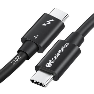 Cable Matters Intel Certified 40Gbps Thunderbolt 4 Cable 08m with 8K Video and 240W Charging  Backwards Compatible with USB4 Thunderbolt 3 Cable and USBC