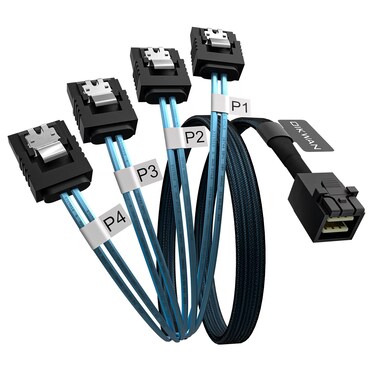 OIKWAN Internal Mini SAS to SATA Cable SFF8643 to SATA Forward Breakout Compatible with Raid Controller Hard Drive 33ft