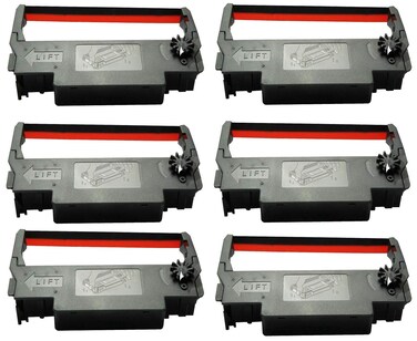 Epson ERC 3034  38 Ink Ribbon Cartridge Black and Red Compatible TM 200 TMU 220 TMU230 Printers 6 Pack