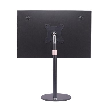 FeeLazy Portable Monitor Stand with VESA Mount 3inch Bracket Tilt Ball Joint Telescopic Pole and Metal Disk Base Portable Monitor Mount with 75mm VESA Mount FL12B