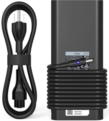 QIOUZW New 130W AC Adapter Laptop Charger Replacement for Dell XPS 15 7590 9530 9550 9560 9570 Precision 5510 5520 5530 5540 M3800 M2800 HA130PM130 0V363H DA130PM130 06TTY6 0RN7NW Power Supply Cord