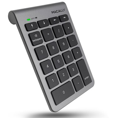 Macally 22 Keys Bluetooth Wireless Number Pad for Laptop and Desktop 10 Key Bluetooth Numeric Keypad with Arrow Keys for Easy Data Entry  Number Keypad for MacBook Pro Air iMac Apple iPhone iPad