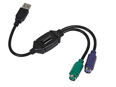 Monoprice PS2 KeyboardMouse to USB Converter Adapter Black 110934