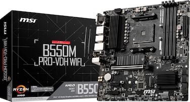 MSI B550M PROVDH WiFi ProSeries Motherboard AMD AM4 DDR4 PCIe 40 SATA 6Gbs M2 USB 32 Gen 1 WiFi DSUBHDMIDP MicroATX