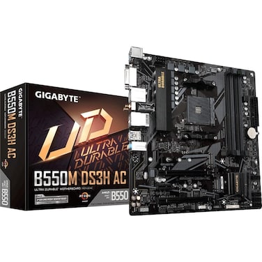 GIGABYTE B550M DS3H AC AM4 AMDB550Micro ATXDual M2SATA 6GbsUSB 32 Gen 1PCIe 40HMDIDVIDDR4Motherboard