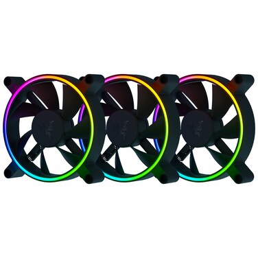 Razer Kunai Hydraulic 120Mm Argb Pc Fan Quiet Powerful Argb Fans  Pwm Fan Controller Support  Connect Up To 8 Fans  Powered By Razer Chroma Rgb  3 Fans