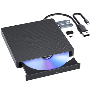 wintale External blu ray Drive USB30 TypeC External blu ray Burner Slim Optical CD DVD Drive Burner with SDTF Card Reader2 USB30 Hubs for pc Windows XP7810 MacOS MacBook Laptop Desktop