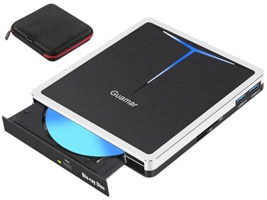 Guamar External Blu Ray DriveUSB 30 Type C Bluray Burner DVDBD Player Slim Portable Bluray Drive Optical Blueray Disk Reader Writer for PC Laptop Mac MacBook Desktop Computer Windows 11