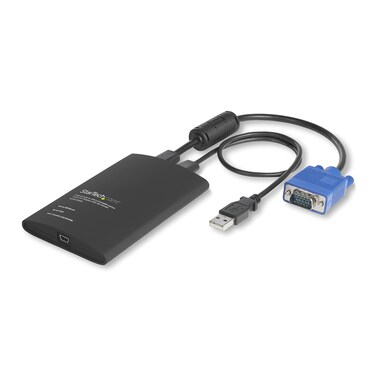 StarTechcom KVM Console to Laptop Portable Crash Cart Adapter with File Transfer NOTECONS02 USB 20  File Transfer black NOTECONS02
