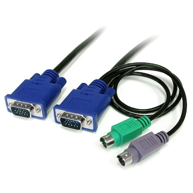 StarTechcom 3in1 Ultra Thin PS2 KVM Cable  Keyboardvideomouse KVM cable  PS2 HD15 VGA M to HD15 VGA M  6 ft  SVECON6
