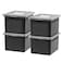 IRIS USA LetterLegal File Tote Box 4 Pack BPAFree Plastic Storage Bin Tote Organizer with Durable and Secure Latching Lid Stackable and Nestable BlackClear