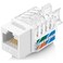 Everest Media Solutions 45 Angled CAT6A Keystone Jack in White  Slim Profile UTP RJ45 Female Ethernet Connector  Compatible with 45 Angled Speed Termination Tool  45Term  10Pack