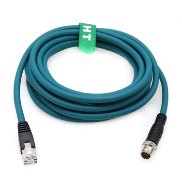 HangTon M12 Ethernet 8 Pin XCode RJ45 CAT7e GigE Cable for Basler Cognex Industrial Camera Sensor 1 Meter