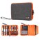 BUBM Three Layer Electronics Organizer and Travel Organizer for Tablet Cables and Chargers Size XL Fit up to 10 Tablets Grey and Bright Orange