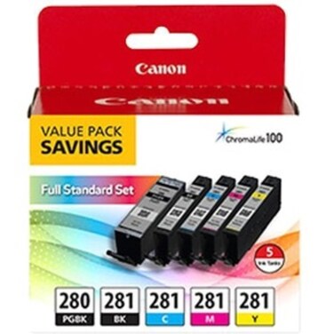 Canon PGI280  CLI281 5 Color Ink Pack Compatible to TS8120TS6120TR8520TR7520 and TS9120 Wireless Printers Multi PGI280 Full Standard Set