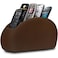 RHCSZ Leather Remote Control Holder with 5 Compartments TV Remote Caddy Store BoxDesktop Organizer for Controller Gl and Media PlayerPen Storage Brown