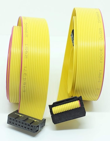 Pc Accessories  Connectors Pro IDC 16P Yellow 127mm Flat Ribbon Cable with 254mm FC 2x8 16 Pins Female to Female Connector 16P60cm2PK Yellow K28Y16P60CM2PK