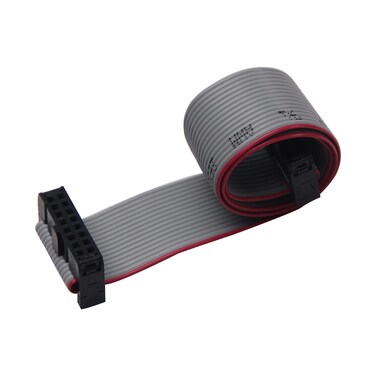 Fielect 2pcs IDC 16 Pin Connector Gray Wire Flat Ribbon Cable Connector Length 30cm 254mm Pitch