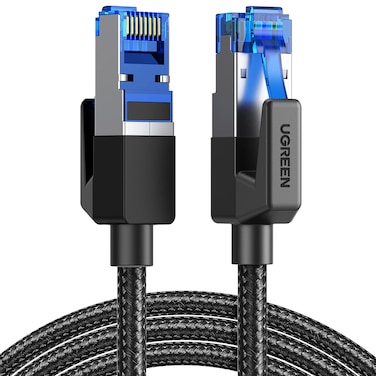 UGREEN Ethernet Cable 2M Cat 8 Gigabit Network Cable HighSpeed 40Gbps 2000MHz RJ45 Internet Cable Braided Double Shielded Ethernet Cable Compatible with Gaming Switch PS4 PS5 PC Router TV Xbox