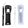 Ambertown Silicone Skin Case Cover with Wrist Strap for Nintendo Wii Remote White  Black