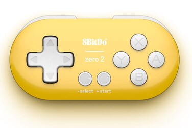 8Bitdo Zero 2 Bluetooth Key Chain Sized Mini Controller for Nintendo Switch Windows Android and macOS Yellow Edition