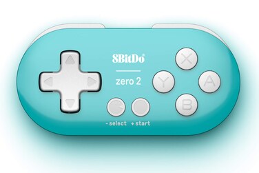 Nargos 8Bitdo Zero 2 Bluetooth Key Chain Sized Mini Controller for Nintendo Switch Windows Android and macOS Turquoise Edition