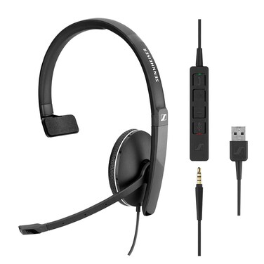 Sennheiser SC 135 USB 508316  SingleSided Monaural Headset for Business Professionals  with HD Stereo Sound NoiseCanceling Microphone  USB Connector Black Adjustable