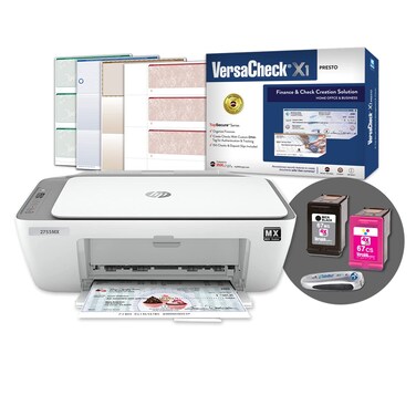 VersaCheck HP DeskJet 2755 MXE MICR AllinOne Printer Presto Printing Software Bundle White