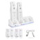 NATNO 4in1 Charging Station for WiiWii U Remote ControllerCharger with 4 Rechargeable Battery Packs 4 Port Charging Station4 pcs 2800mAh Replacement BatteriesUSB CableRemote Not Included