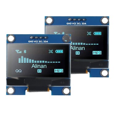 Alinan 2pcs OLED Display Module I2C 4pin 128X64 13 Inch Display Module SSH1106 SSD1306 Blue for R3 STM