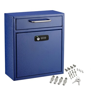 AdirOffice Ultimate Drop Box WallMounted Mailbox  Hanging Secured Postbox  Durable Spacious Key or Combination Lock Box Perfect for After Hours Deposits Payments Key and Letter Drops Medium