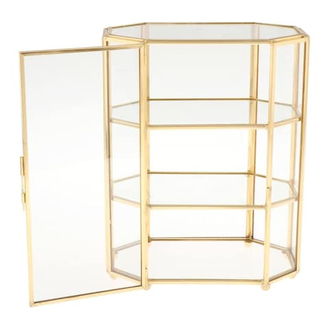 VUFVOID 3Tier Jewelry Box Glass Makeup Organizer Jewelry Box Multifunction glass display case for Table Decoration Storage