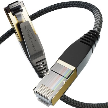 CAT8 Ethernet Cable  03m  Internet Patch and Network Cable with Flexible BreakProof Braiding Design and LightningFast Bit Rates of 40Gbps CAT81 Ideal for GamingPS5XBoxSwitch  CableDirect