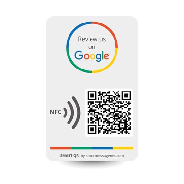 MESSAGENES Reusable Review Tap Sticker for Google Reviews  1Sticker  QR  Tap NFC Sticker  Review Us on Google Tap Sticker  iPhone  Android  Boost My Reviews Sticker  Set Up at Home