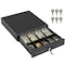 Volcora 13 Electronic Cash Register Drawer for Point of Sale POS System with 4 Bill 5 Coin Cash Tray Removable Coin Compartment 24V RJ11RJ12 KeyLock Media Slot Black  for Small Businesses