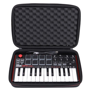 LTGEM EVA Hard Case for Akai Professional MPK Mini MKII  25Key UltraPortable USB MIDI Drum Pad  Keyboard Controller black