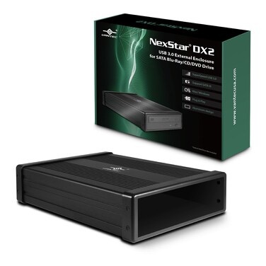 Vantec NexStar DX2 USB 30 External Enclosure Design for 525 BluRayCDDVD SATA Drive Second Generation of DX No Drivers Needed Aluminum Alloy NST540S3BK