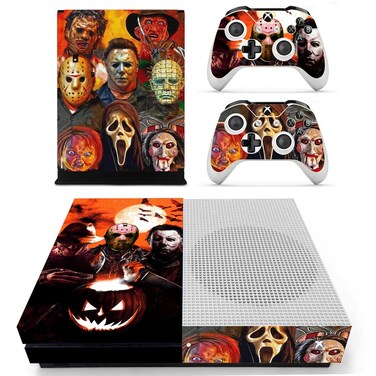 Decal Moments Xbox One S Skin Console Xbox One S Controllers Skin Video Game Console Skins Decal Vinyl Sticker Horror Jason Halloween Michael Ghost