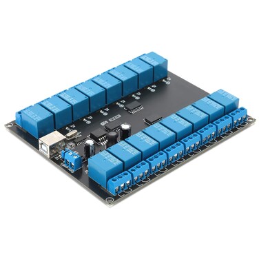 Yoidesu 16 Channel Relay Module 936V USB Controlled OptoIsolated Relay Board with 16 SPDT Relays LED Power Indicator for Simple OnOff of Electric Equipment