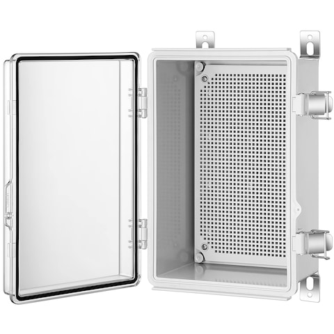 Gratury Junction Box IP67 Waterproof Plastic Enclosure for Electrical Project Hinged Transparent Cover Includes Mounting Plate and Wall Bracket 290190140mm 1147555 TC